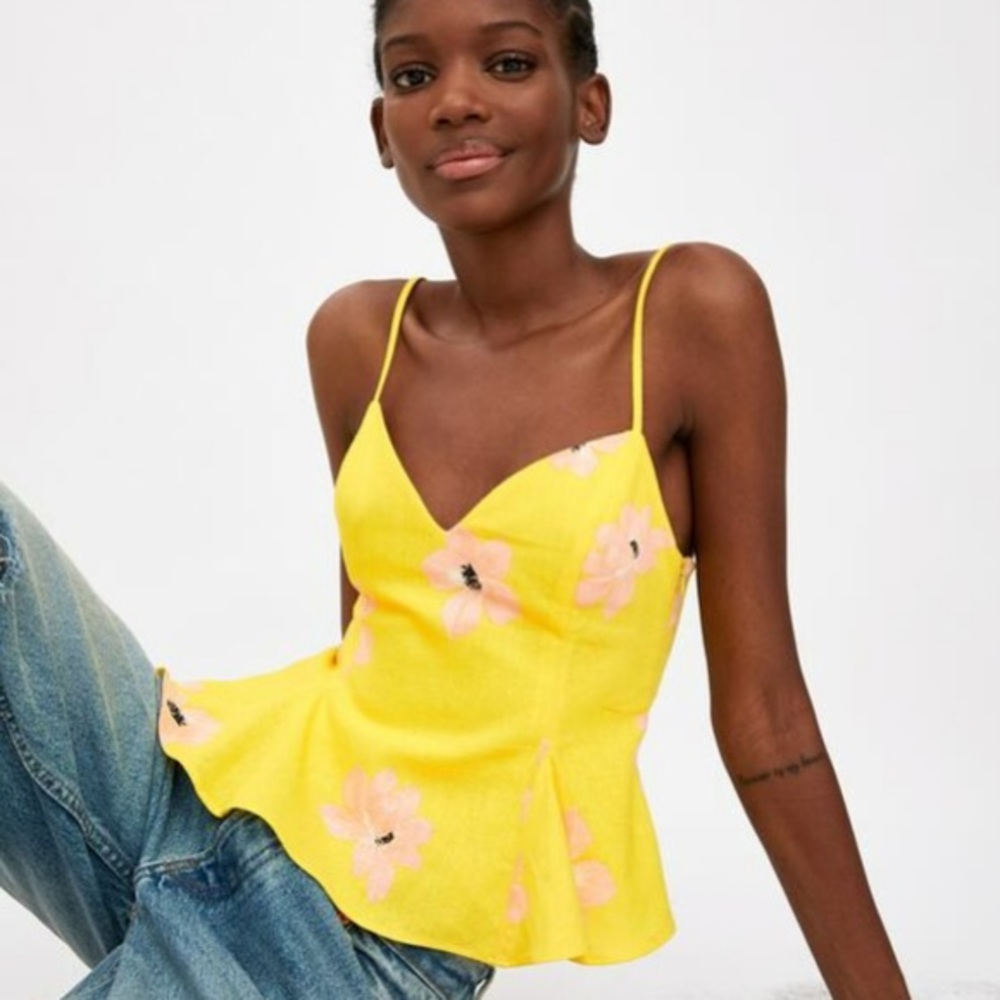 Zara yellow floral top